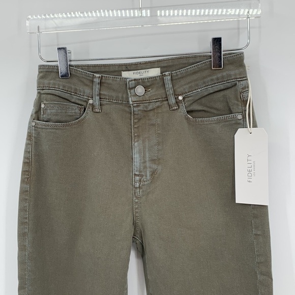 Fidelity Jimi Memphis skinny jeans distressing mid-rise denim sage green new 25 - Picture 2 of 6